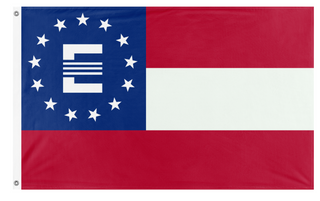 A mockup of the custom flag 'Georgia Enclave flag' on a white background
