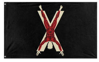 A mockup of the custom flag 'Flag of House Bolton' on a white background
