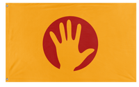 A mockup of the custom flag 'Flag of Humanity' on a white background