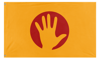 A mockup of the custom flag 'Flag of Humanity' on a white background