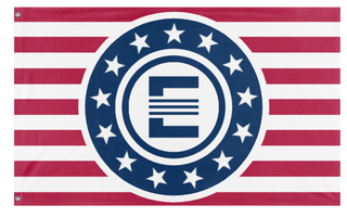 A mockup of the custom flag 'MacArthur Enclave flag' on a white background