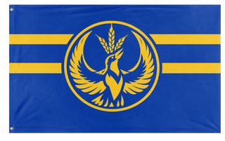 A mockup of the custom flag 'Kansas Rebel Alliance flag' on a white background