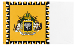 A mockup of the custom flag 'Ducal Standard of Tresoria flag' on a white background