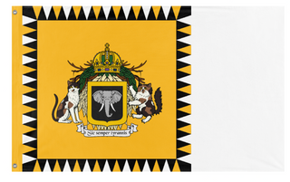 A mockup of the custom flag 'Ducal Standard of Tresoria flag' on a white background