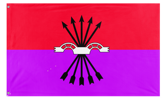 A mockup of the custom flag 'Jasonian flangist republic flag' on a white background