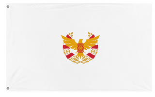 A mockup of the custom flag 'Micronamic Imperial Republic of Ravaria flag' on a white background