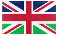 A mockup of the custom flag 'United Kingdom of Great Britain and Northern Ireland' on a white background