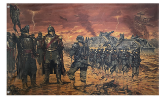 A mockup of the custom flag 'Krieg flag' on a white background