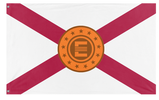A mockup of the custom flag 'Florida Enclave flag' on a white background