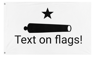 A mockup of the custom flag 'test flag' on a white background