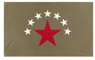 A mockup of the custom flag 'The Seven and One flag' on a white background