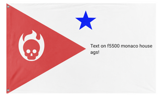A mockup of the custom flag '5500 house flag' on a white background