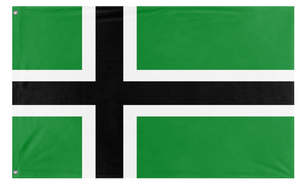 A mockup of the custom flag 'Vinland flag' on a white background