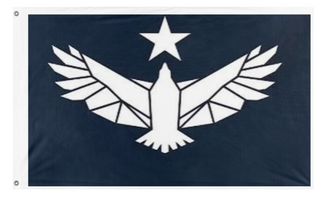 A mockup of the custom flag 'Freestar Collective  flag' on a white background