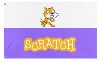 A mockup of the custom flag 'Scratch Flag' on a white background