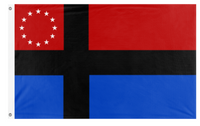 A mockup of the custom flag 'Merane flag' on a white background