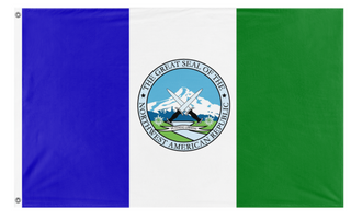 A mockup of the custom flag 'Northwest American Republic flag' on a white background