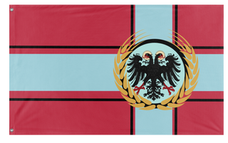 A mockup of the custom flag 'Alexandrian Flag' on a white background