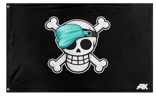 A mockup of the custom flag 'A2pirates flag' on a white background