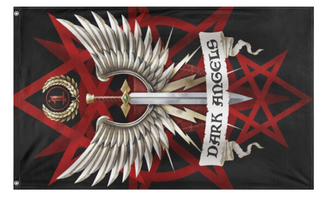 A mockup of the custom flag 'Hexagrammaton flag' on a white background