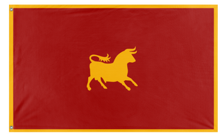 A mockup of the custom flag 'Caesar's Legion flag' on a white background