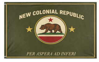 A mockup of the custom flag 'NCR flag' on a white background