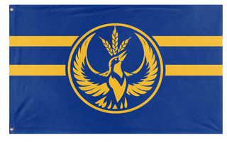 A mockup of the custom flag 'Kansas Rebel Alliance Simple flag' on a white background