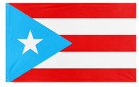 A mockup of the custom flag 'Pro-Independence Peurto Rico flag' on a white background