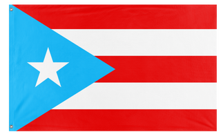 A mockup of the custom flag 'Pro-Independence Peurto Rico flag' on a white background