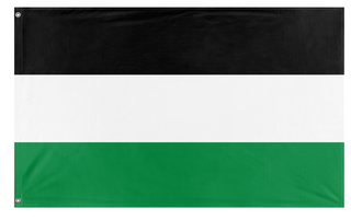 A mockup of the custom flag 'Pan-Arab Tricolor flag' on a white background