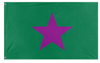 A mockup of the custom flag 'Room 609 Free State flag' on a white background