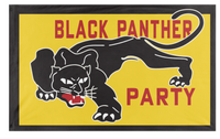 A mockup of the custom flag 'Black Panther Party flag' on a white background