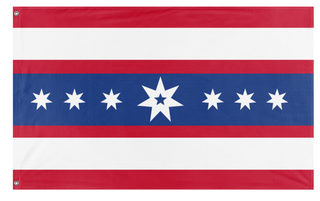 A mockup of the custom flag 'American Republic flag' on a white background