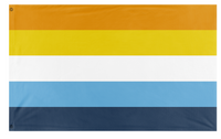 A mockup of the custom flag 'Sunset Flag' on a white background