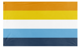 A mockup of the custom flag 'Sunset Flag' on a white background
