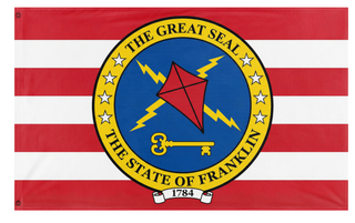 A mockup of the custom flag 'Franklin State flag' on a white background