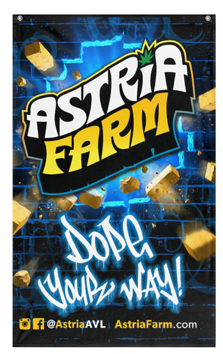 A mockup of the custom flag '[PREVEW] Astria Farm Banner flag' on a white background
