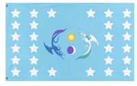 A mockup of the custom flag 'Kingdom of Equestria flag' on a white background