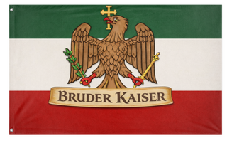 A mockup of the custom flag 'Bruder Kaiser  flag' on a white background