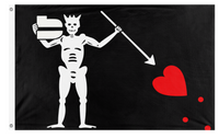 A mockup of the custom flag 'BlandBeard flag' on a white background