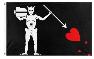 A mockup of the custom flag 'BlandBeard flag' on a white background