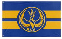 A mockup of the custom flag 'Kansas Rebel Alliance flag' on a white background