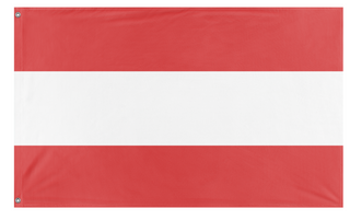 A mockup of the custom flag 'Austaria flag' on a white background