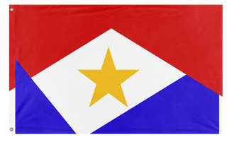 A mockup of the custom flag 'Saba flag' on a white background