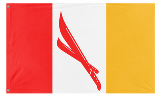 A mockup of the custom flag 'Nuneut flag' on a white background