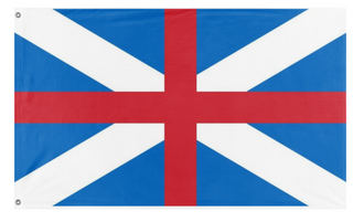 A mockup of the custom flag 'Anglo-Scottish Union Flag' on a white background