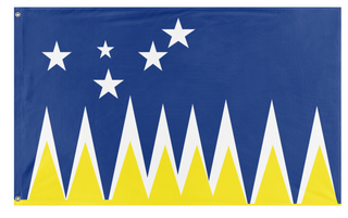 A mockup of the custom flag 'Magalines flag' on a white background