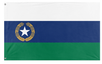 A mockup of the custom flag 'Laitian Republic flag' on a white background
