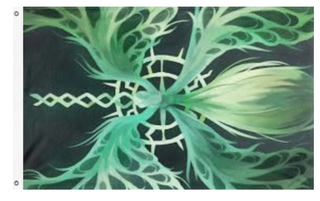 A mockup of the custom flag 'Butterfly flag' on a white background