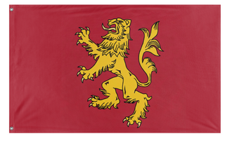 A mockup of the custom flag 'House Lannister  flag' on a white background